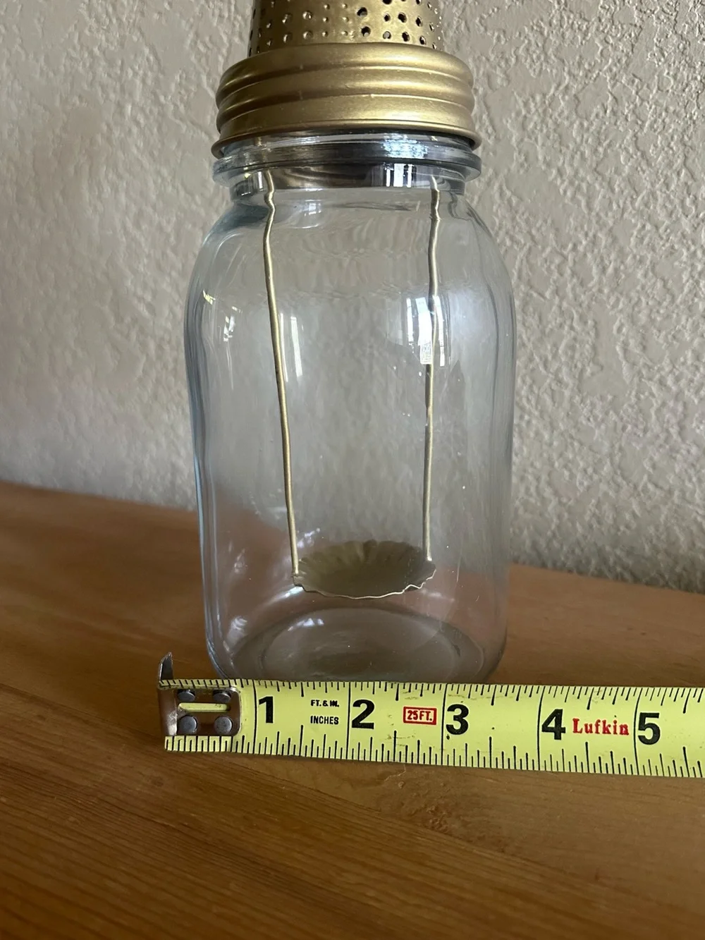 🕯️ Magnolia Gold/Brass Glass Jar Tea Light Lantern - Decorative Home Accent
